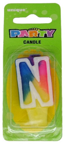 Rainbow Alphabet Candle N