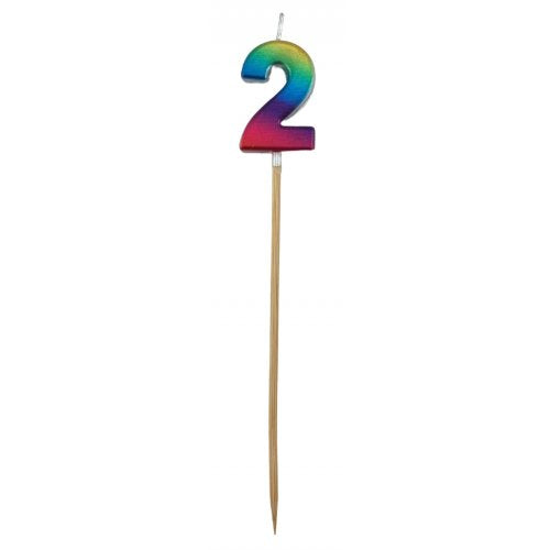 Rainbow Metallic Long Stick Candle #2