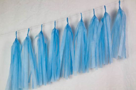 Tassels Tissue Pastel Blue Pack Of 9