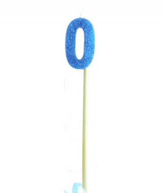 Blue Glitter Long Stick Candle #0
