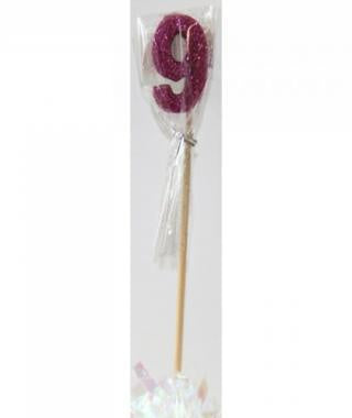 Pink Glitter Long Stick Candle #9