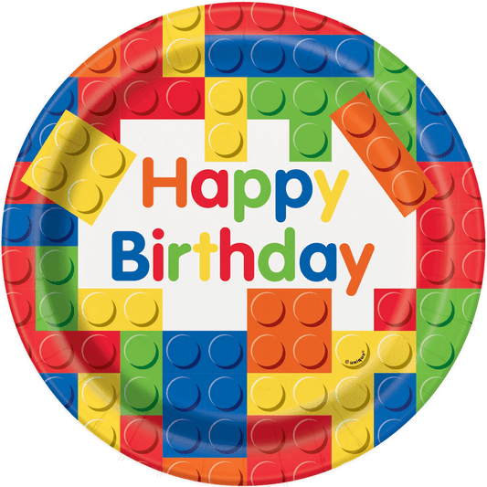 BUILDING BLOCKS 9"(23CM) PLATES PACK OF 8