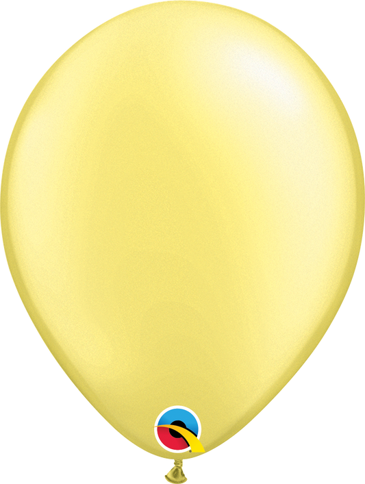 11" Helium Quality Metallic Latex Balloons Lemon Chiffon Pack Of 100
