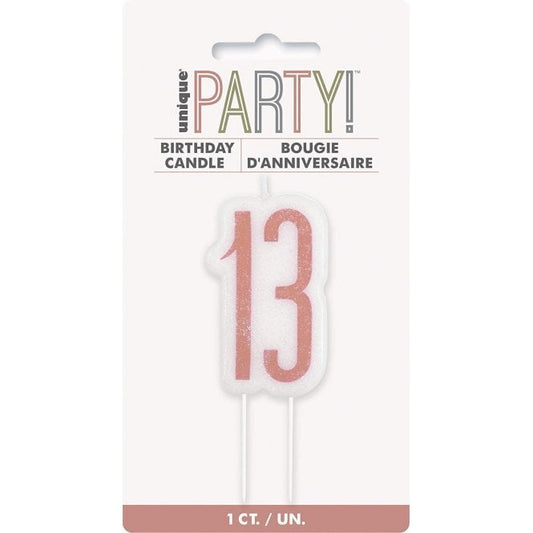 Rose Gold Numerical Candle-13