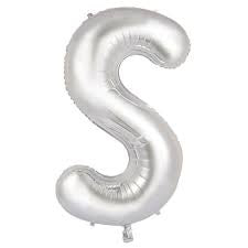 34"(86CM) Decrotex Foil Balloon Alphabet Silver #S