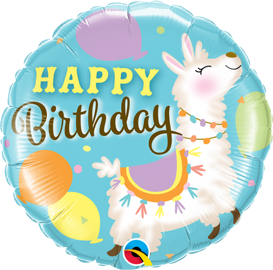 Birthday Llama Foil Balloon 18"