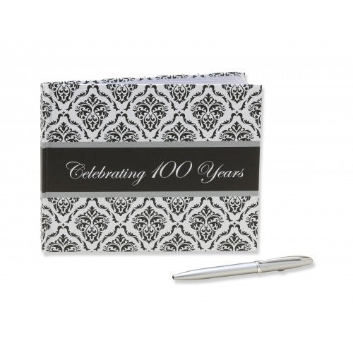 100TH BIRTHDAY GUEST BOOK DAMASK