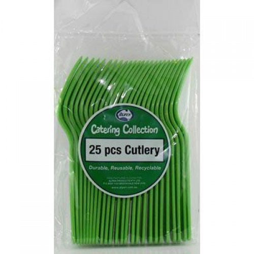 Plastic Forks Lime Green Pack of 20