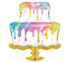 Large Foil Supershape Balloon 39" Rainbow Drip Cake