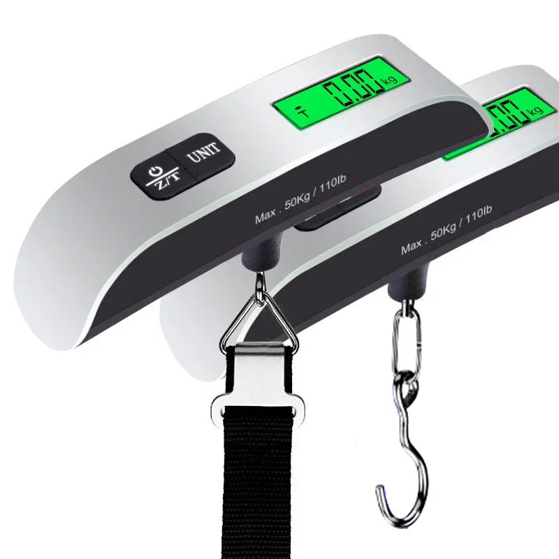 50kg/110lb Portable Digital Luggage Weight Scale LCD Display Pocket Electronic Suitcase Travel Scale Balance Baggage Weight Tool