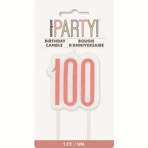 Rose Gold Numerical Candle-100