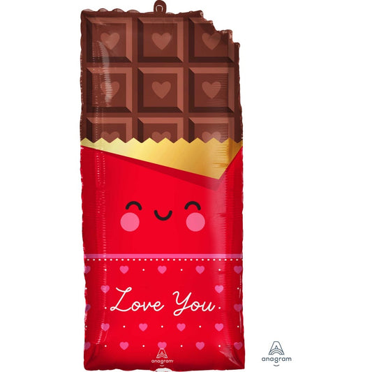 Large Foil Supershape Balloon 71cm Chocolate Bar Love You