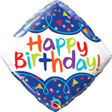 Bday Scribble Confetti Foil Balloon 18''