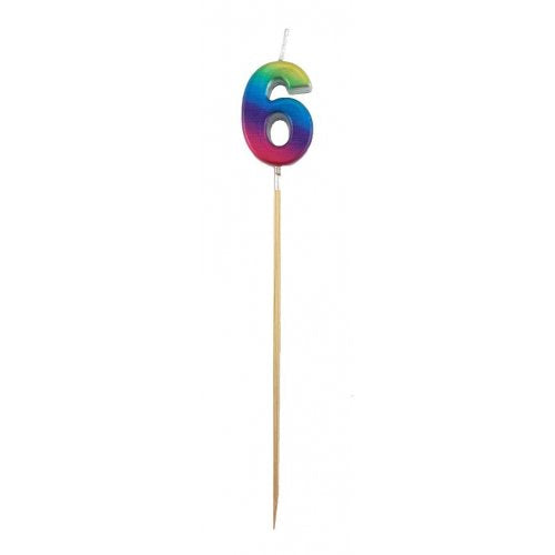 Rainbow Metallic Long Stick Candle #6