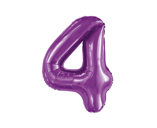 LARGE FOIL NUMBER BALLOON 34"(86CM) PURPLE 4