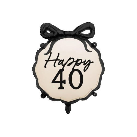 Party Deco Happy 40th Round Foil Balloon 46cm