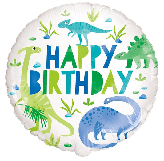 Blue And Green Dinosaur 18" Foil Balloon