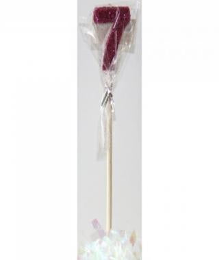 Pink Glitter Long Stick Candle #7