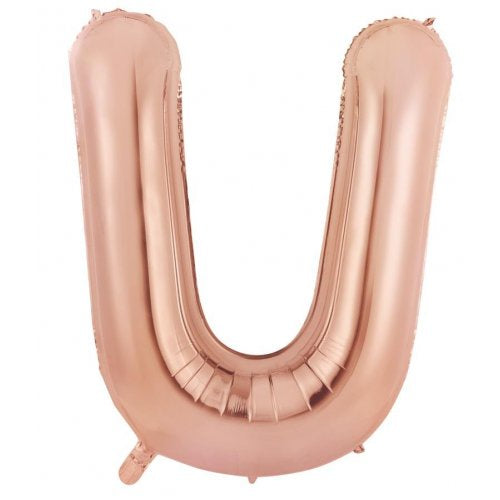 34"(86CM) Decrotex Foil Balloon Alphabet Rose Gold #U