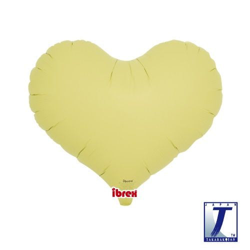 Pastel Yellow Foil Heart Balloon 14"(35cm) (unpackaged)