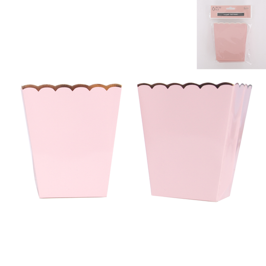 6pk Pink Favour Box - 11cm Long & 9.5cm Wide (top)