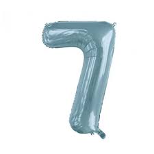 34inch Decrotex Foil Balloon Numeral Light Blue #7 Foil Balloon