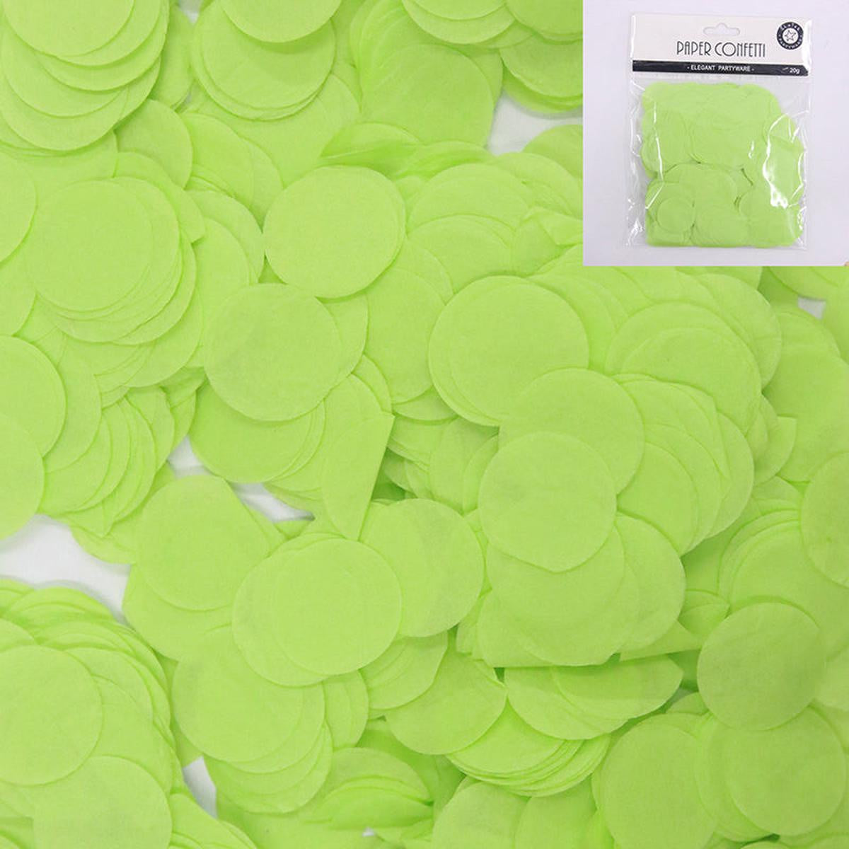 Lime Green Paper Confetti 25mm – 20g