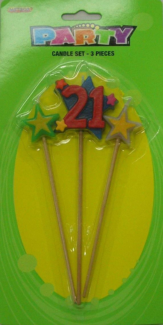 3 PIECE NUMBER CANDLE SET '21'