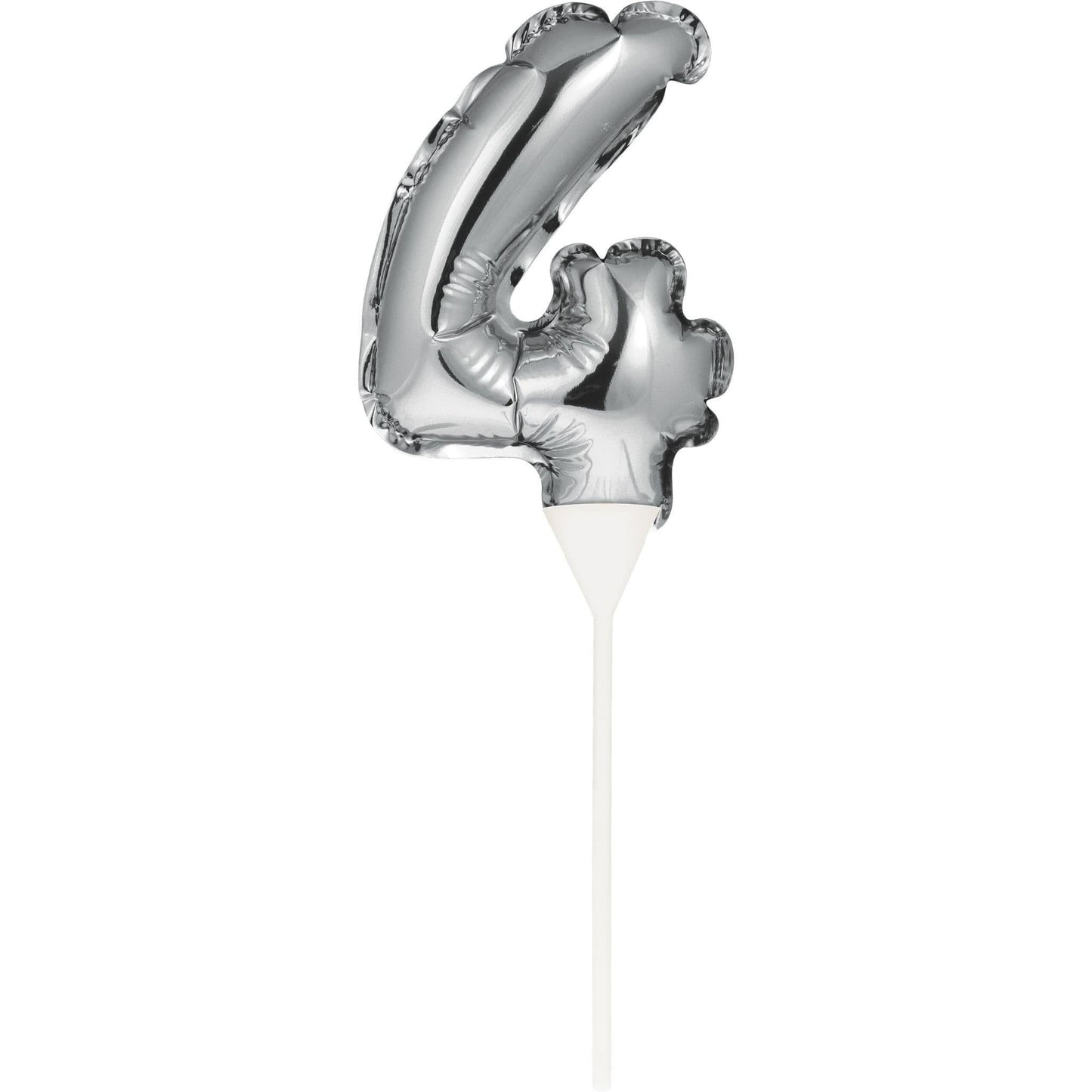 SILVER 5" MINI FOIL BALLOON CAKE TOPPER - 4