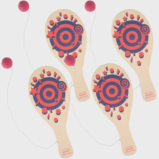 4 Pack Paddle Ball Games Party Favors Kids Outdoor Toy Novelty Game