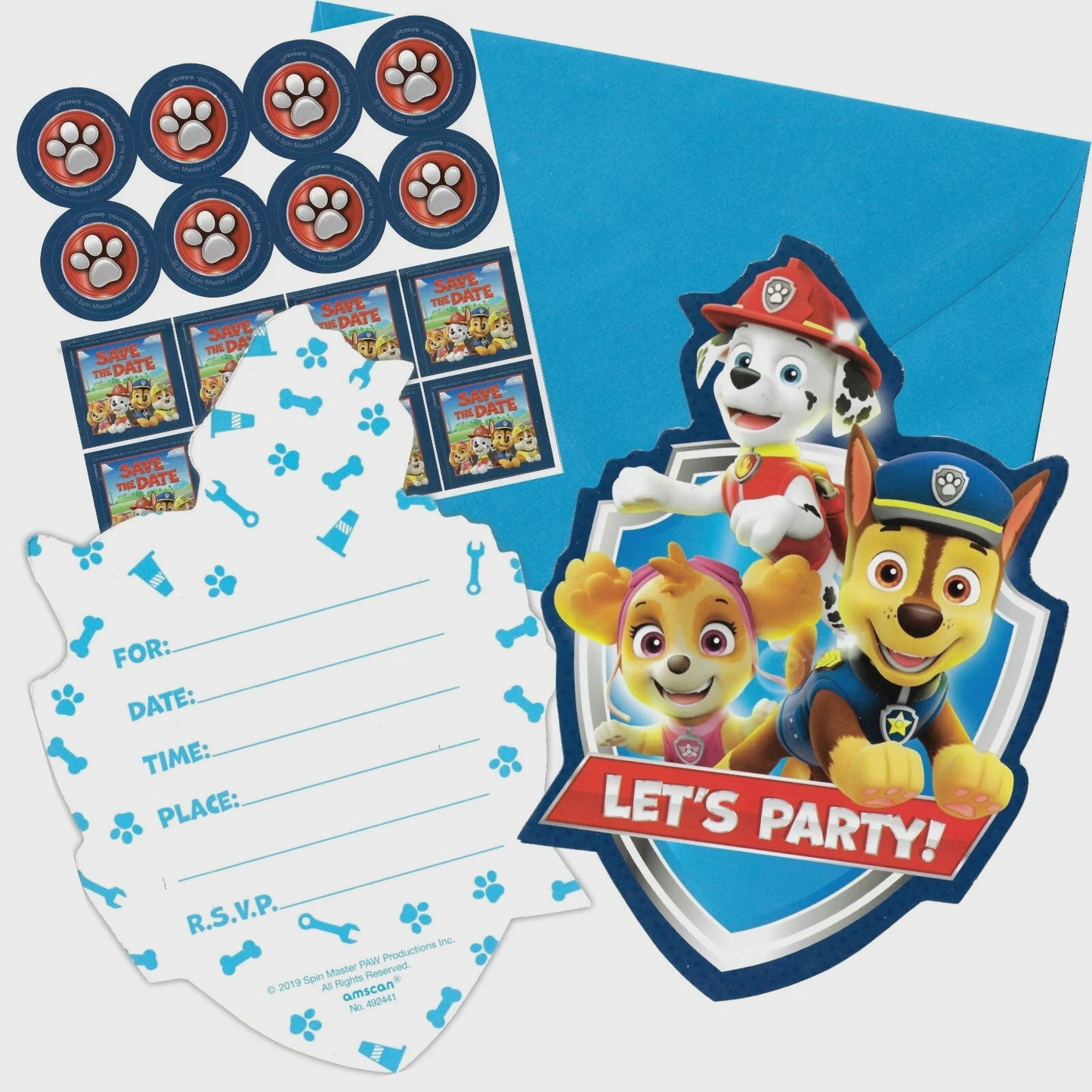 PAW Patrol Adventure Invitations Pack of 8 Birthday Party Invite Cards Envelopes