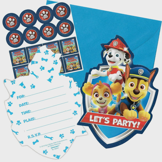 PAW Patrol Adventure Invitations Pack of 8 Birthday Party Invite Cards Envelopes