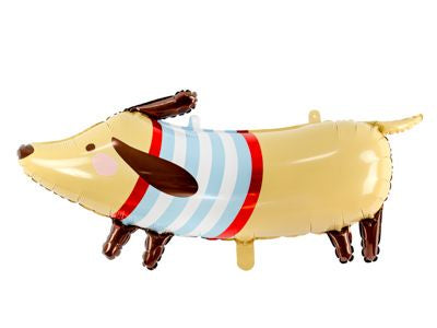 Party Deco Foil Supershape Balloon Matte Dachschund With Stripe Shirt 96cm