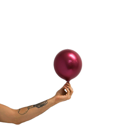 Loon Balls Metallic Burgundy Sphere Foil Balloon 18cm