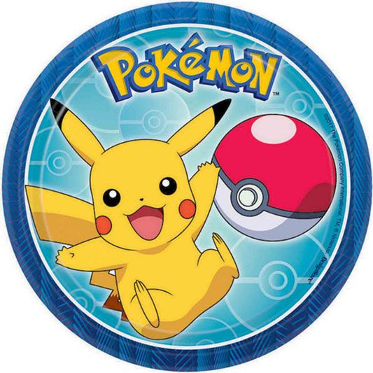 POKEMON PAPER PLATES 18CM (7") PACK OF 8