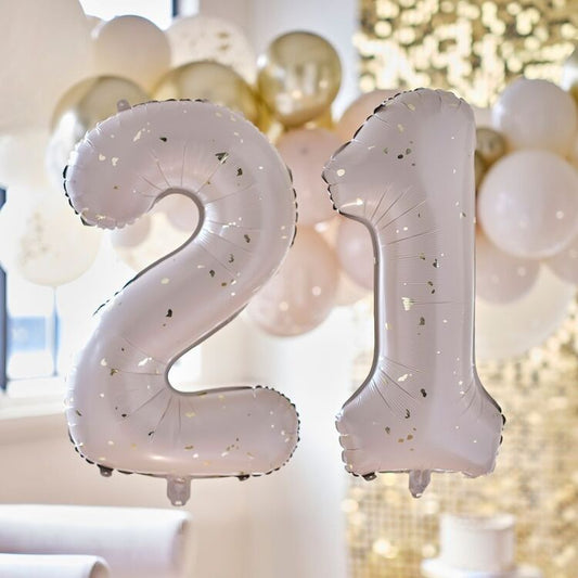 Gold Party 21 Milestone Balloons
