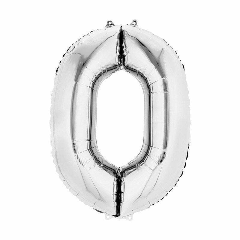 86cm Silver Foil Balloon – Number 0 (34")