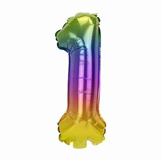 Rainbow Number 1 Foil Balloon 36cm