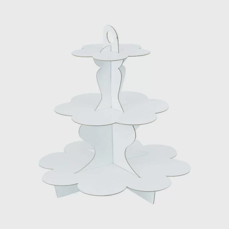 White 3 Tier Cupcake & Cake Stand