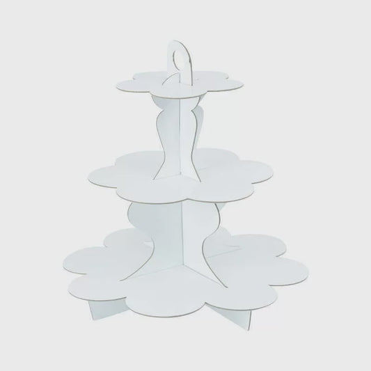 White 3 Tier Cupcake & Cake Stand