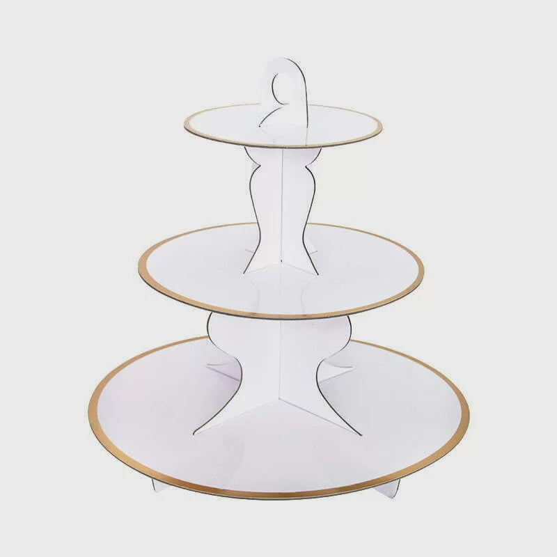 Eco White 3 Tier Cupcake & Cake Stand