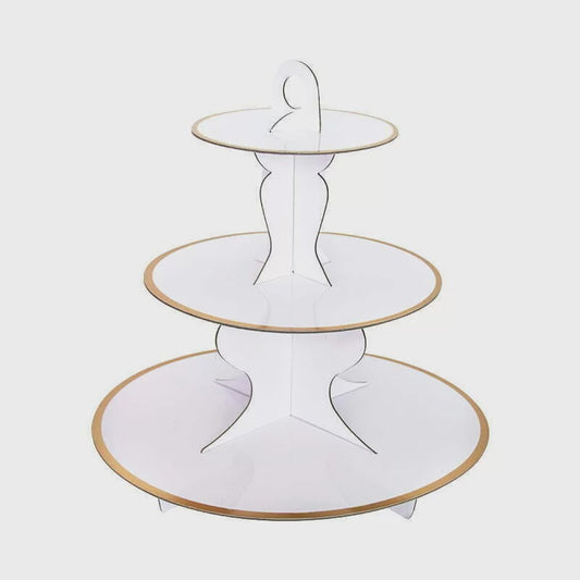 Eco White 3 Tier Cupcake & Cake Stand