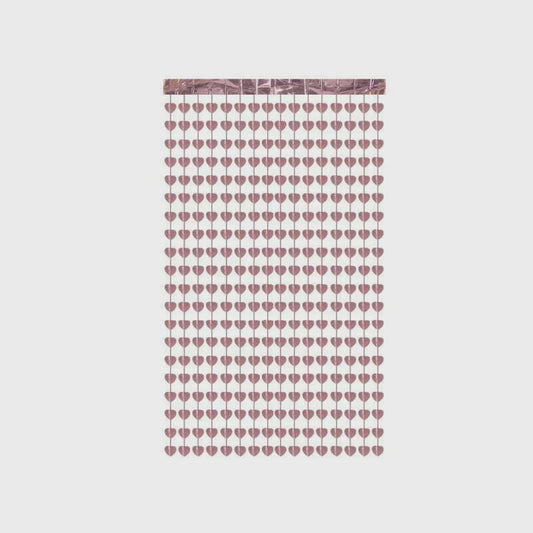 Radiant Rose Gold Heart Foil Curtains – Sparkling Backdrop for Parties, Birthdays & Events