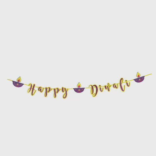 1PK Happy Diwali Banner 2.5m Long – Festival Party Decoration
