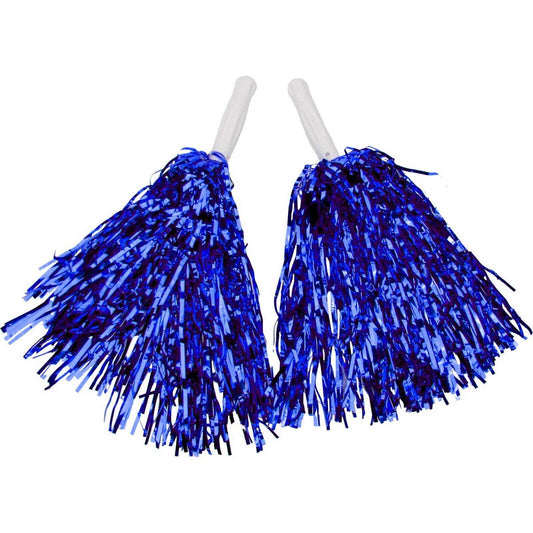 2PK METALLIC POM POM-BLUE