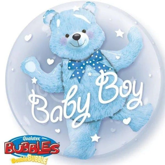 Double Bubble Baby Boy Blue Bear 61cm