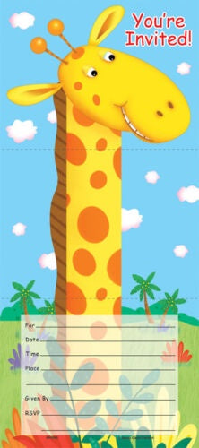 Jungle Buddies Invitations Pack Of 8