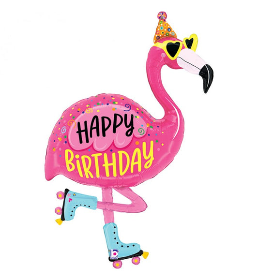 42 Inch Flamingo Birthday Foil Balloon - Giant Tropical Party Decorations for Birthday Party Supplies