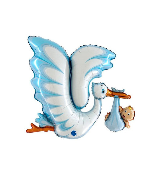 Foil Supershape Balloon 53" Stork Blue Shape P1