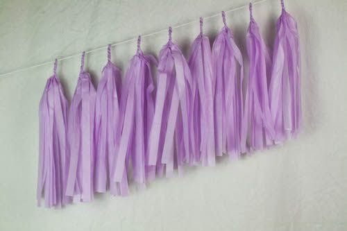 TASSELS TISSUE PASTEL LAVENDER PACK OF 9